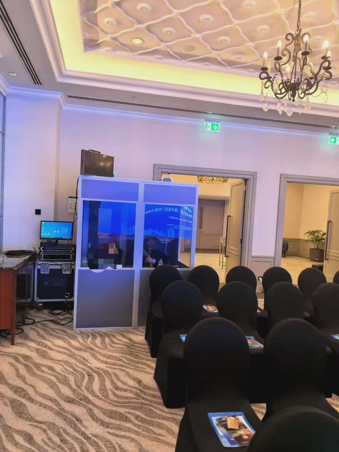 Interpretation booth and equipment at the Abu Dhabi business exchange